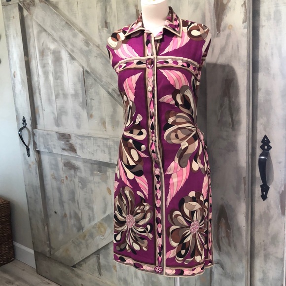 Emilio Pucci Dresses & Skirts - Vintage Emilio Pucci floral sleeveless coat dress